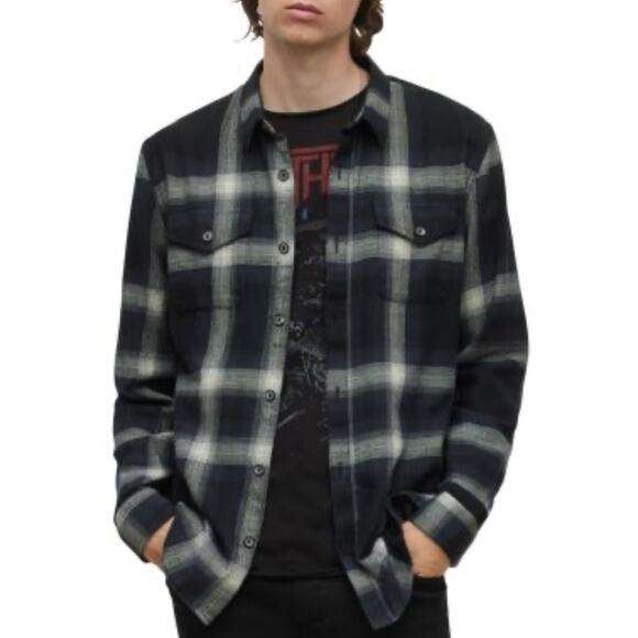 John Varvatos Other - JOHN VARVATOS Men’s Dale Black Check Button Down Western Shirt Large